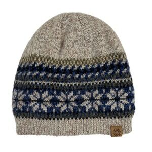 Icewear Iceland Norwegian Wool Beanie Thinsulate Lined Blue Fair Isle Hat
